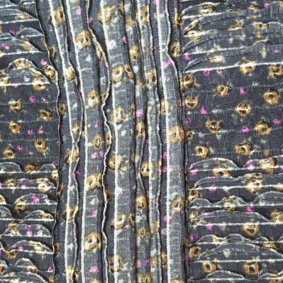 Free people burst ditsy grey floral mesh ruffle mini dress - Picture 11 of 11